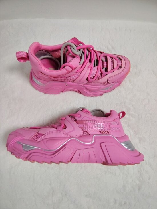 Steve Madden Shoes - Steve Madden Pink/silver  Women's Power Chunky Lace-Up Running Sneake Size 8